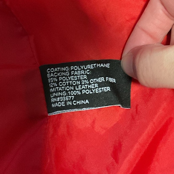 Red Faux Leather Jacket - Picture 3 of 4